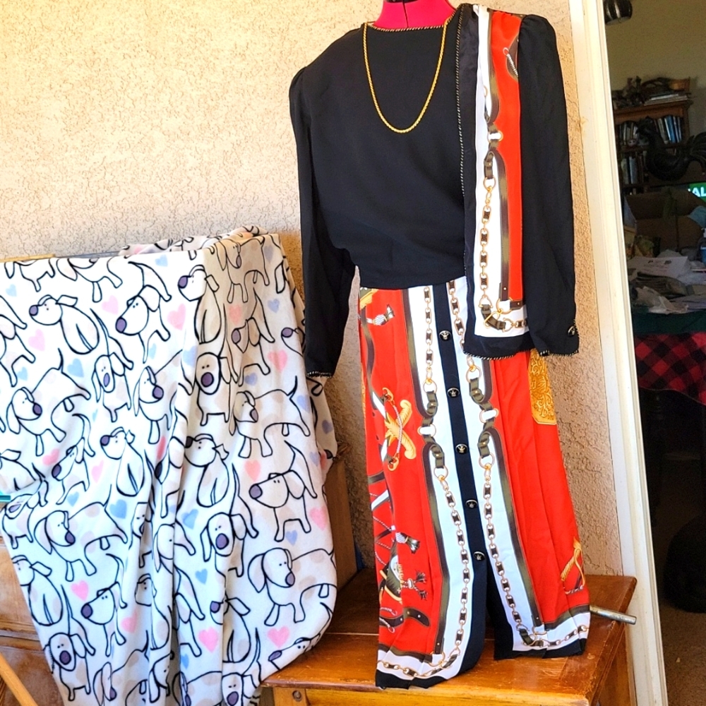 Vintage 80's 90's Chains & Tassels Midi Dress